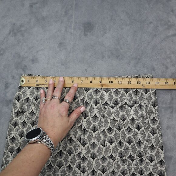 Sans Souci Skirt Womens M Black Flat Front Pockets Back Zip Above Knee A Line - Picture 3 of 16